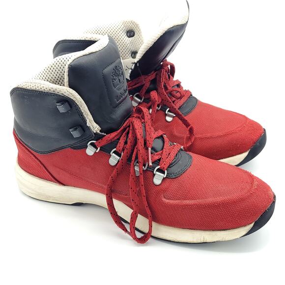 Timberland Westford Mid Embossed Hi Top red black white men's size 11.5 - Picture 3 of 9
